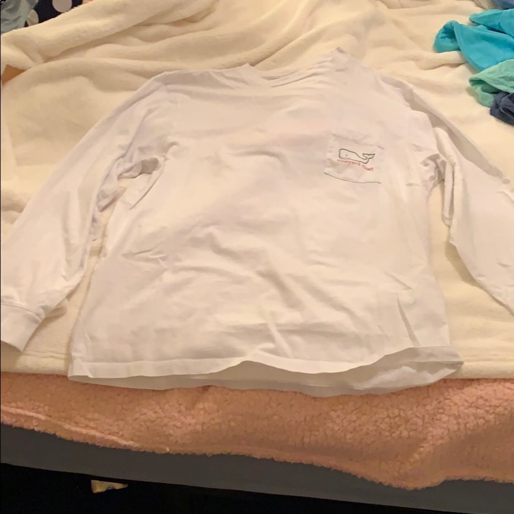Long Sleeve white christmas vineyard vines shirt